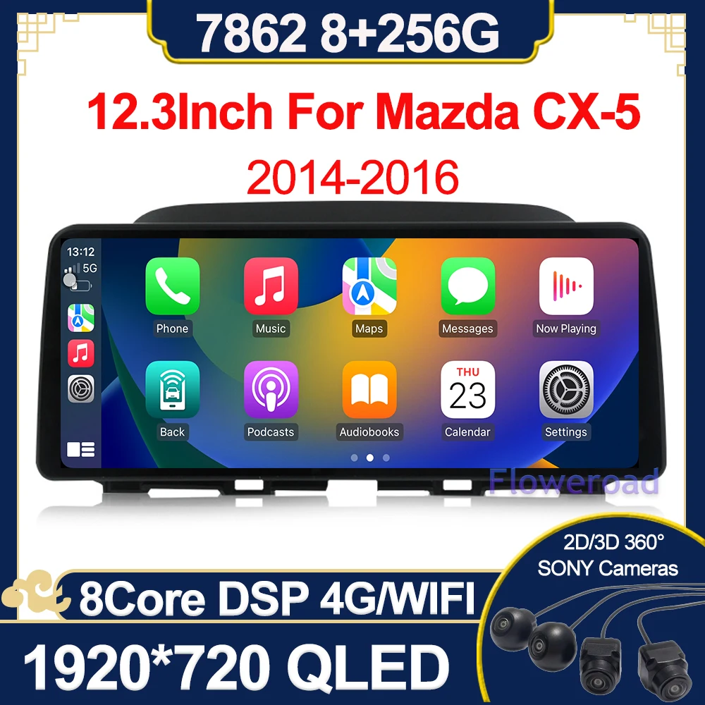 

FYT 7862 QLED Android 13 8Core 256G для Mazda CX-5 2014-2016 мультимедийный видеоплеер автомобильное радио GPS навигация карта Carplay авто