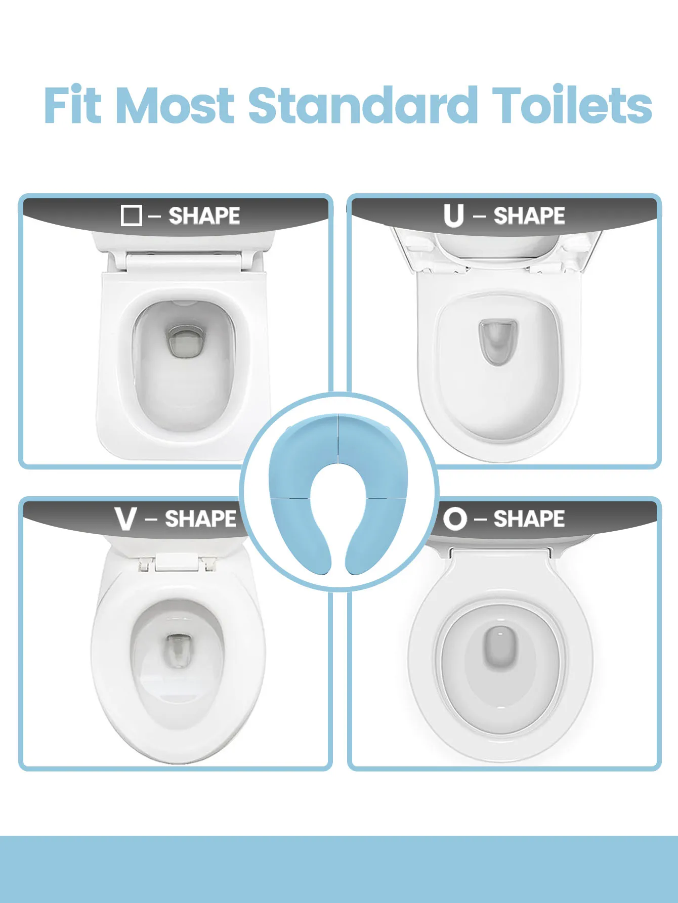 مقعد تدريب المرحاض المحمول للسفر للأطفال، مقعد نونية قابل للطي، وسادة مساعدة للبول غير قابلة للانزلاق