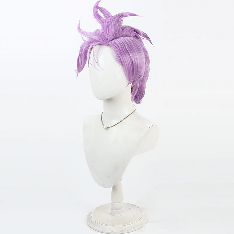 Anime To be Hero X DRAGON BOY Cosplay peluca corta púrpura pelo sintético resistente al calor mujeres hombres carnaval juego de rol Cos Accesorios