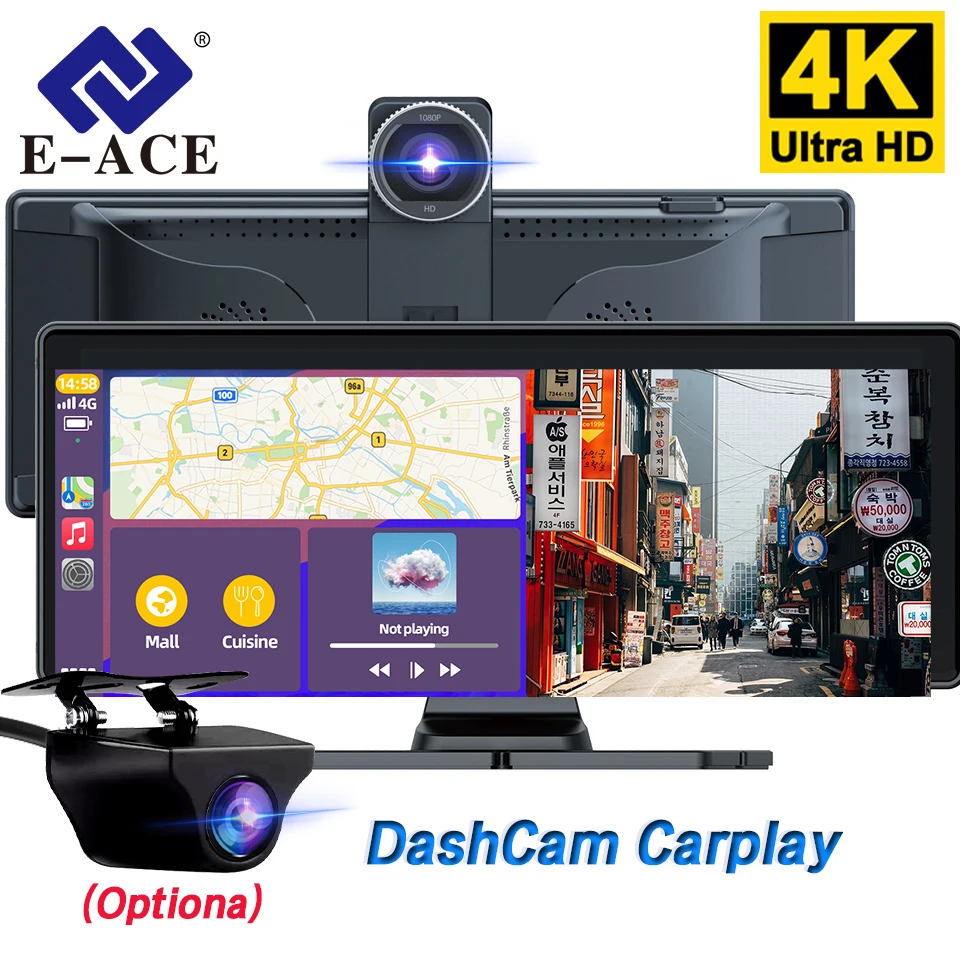 

DashCam Carplay 10.26 Inch GPS Navigation Loop Recording Supports 24H Monitoring Bluetooth Connection Optional 1080P Rear Camera
