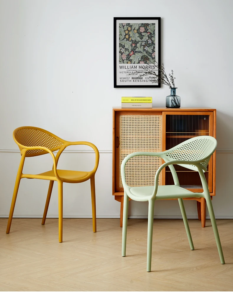 

Plastic chair Home thickened dining chair Internet celebrity outdoor negotiation Commercial hotel armchair ins backrest stool