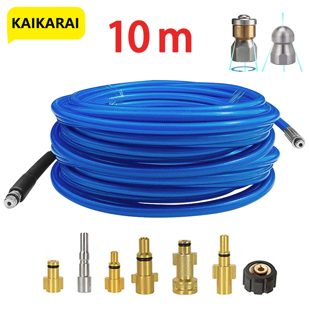 10M High Pressure Washer Hose Pipe For Karcher Parkside Bosch Adapter Sewer Nozzle Sewer Piping Cleaning Cleaner Jet Washer