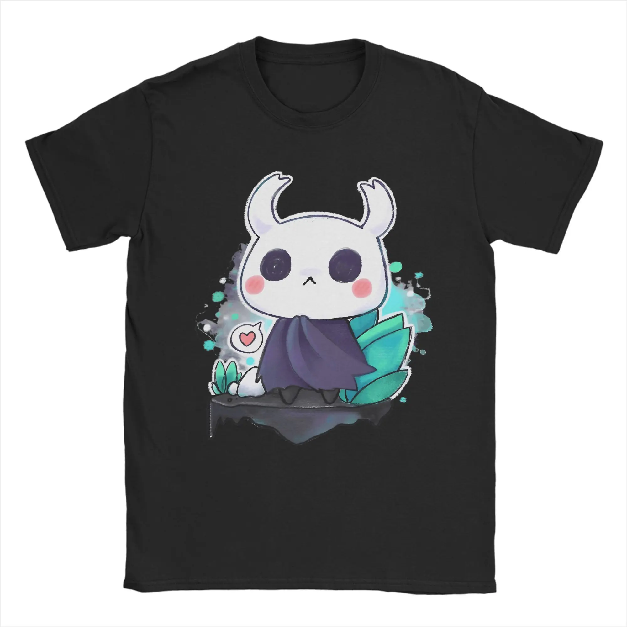 

Fashion Chibi Hollow Knight Video Game T-Shirt for Men Round Neck Pure Cotton T Shirt Short Sleeve Tee Shirt Classic Tops