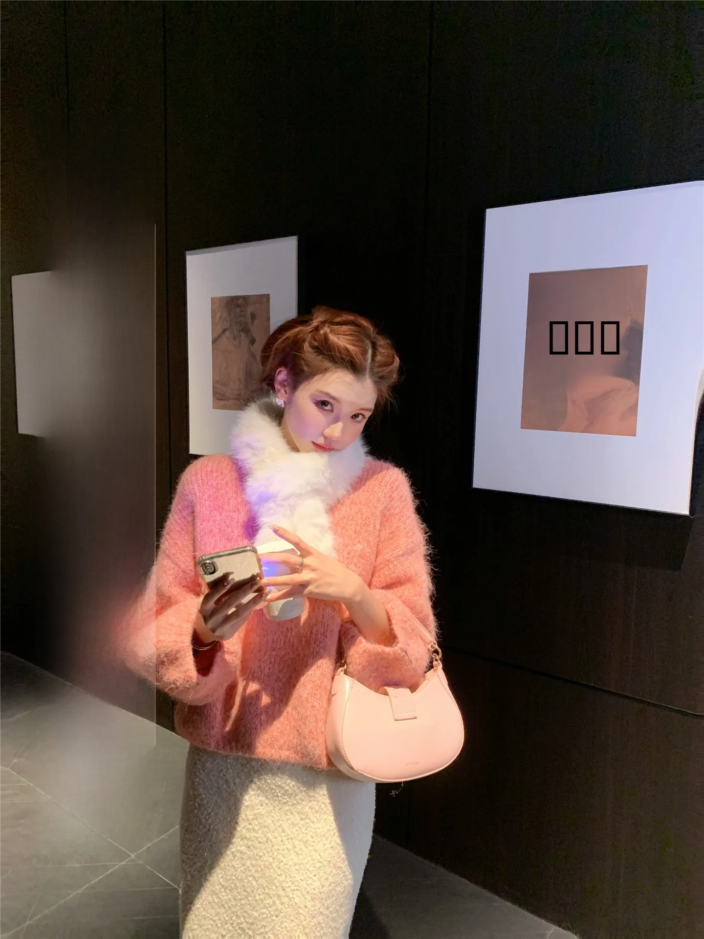 

Sweet Sle Knitted Sweater Women's Loose Fit Soft Cozy Cheese Raspberry Heart Faionable Versatile Long Sve Thermal Top