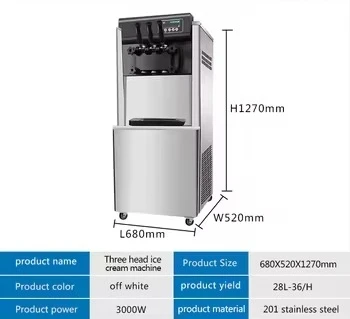 Thickened stainless steel ice cream bar machine Automatic soft ice cream machine