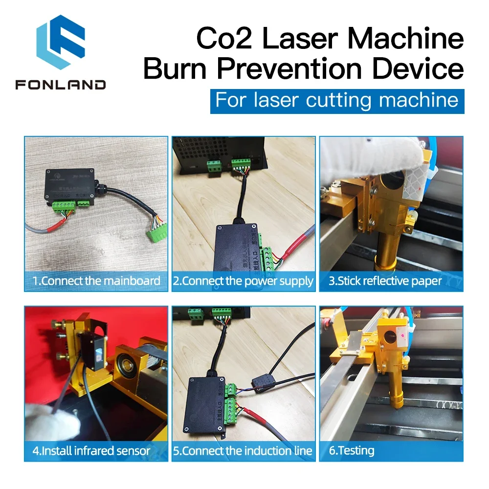 FONLAND حماية جسم الإنسان جهاز حرق تلقائي مضاد للضوء لآلة القطع بالليزر Co2 وآلة النقش #4