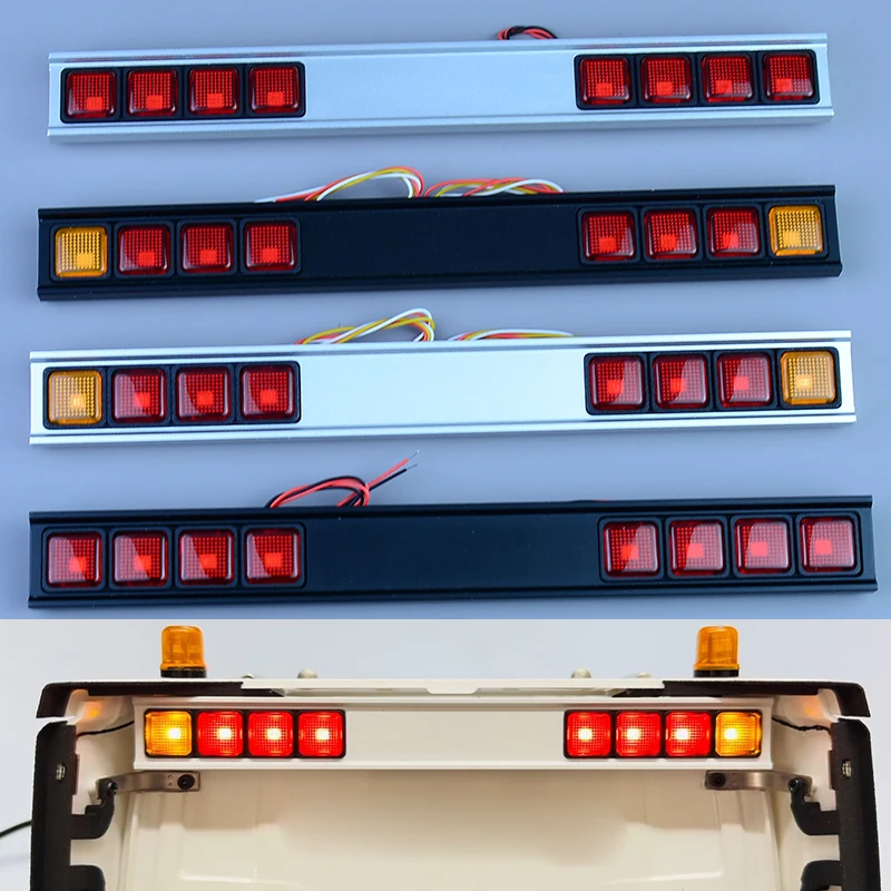 

1:14th Scale LED Metal High-mounted Taillight Behind Cab for Tamiya RC Truck SCANIA 770S R620 VOLVO FH16 56360 ACTROS MAN Car