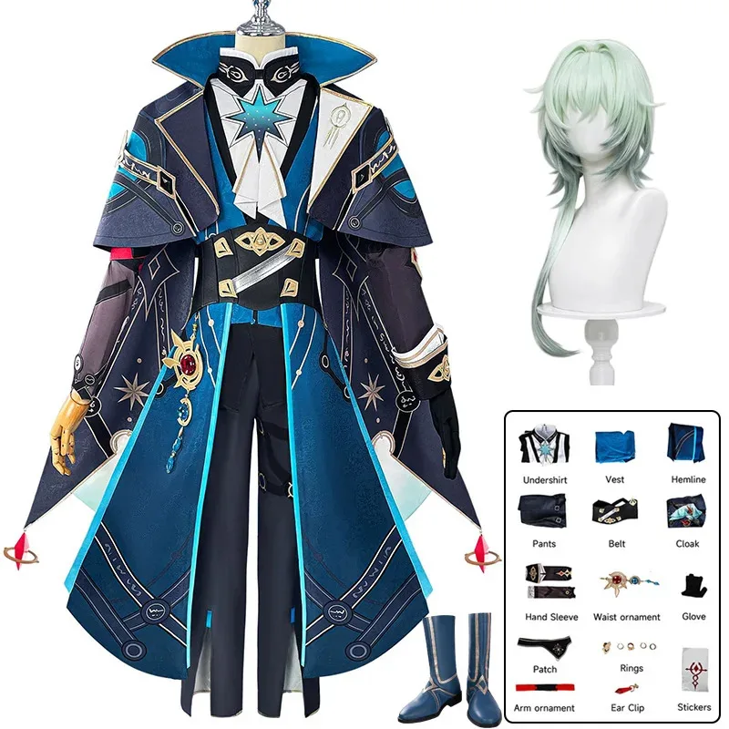 

XT8Anaxa Honkai Star Rail Cosplay Costume Anaxagoras Wig Shoes Halloween Party Game Uniform Women Men Outfit SuitXT6@!