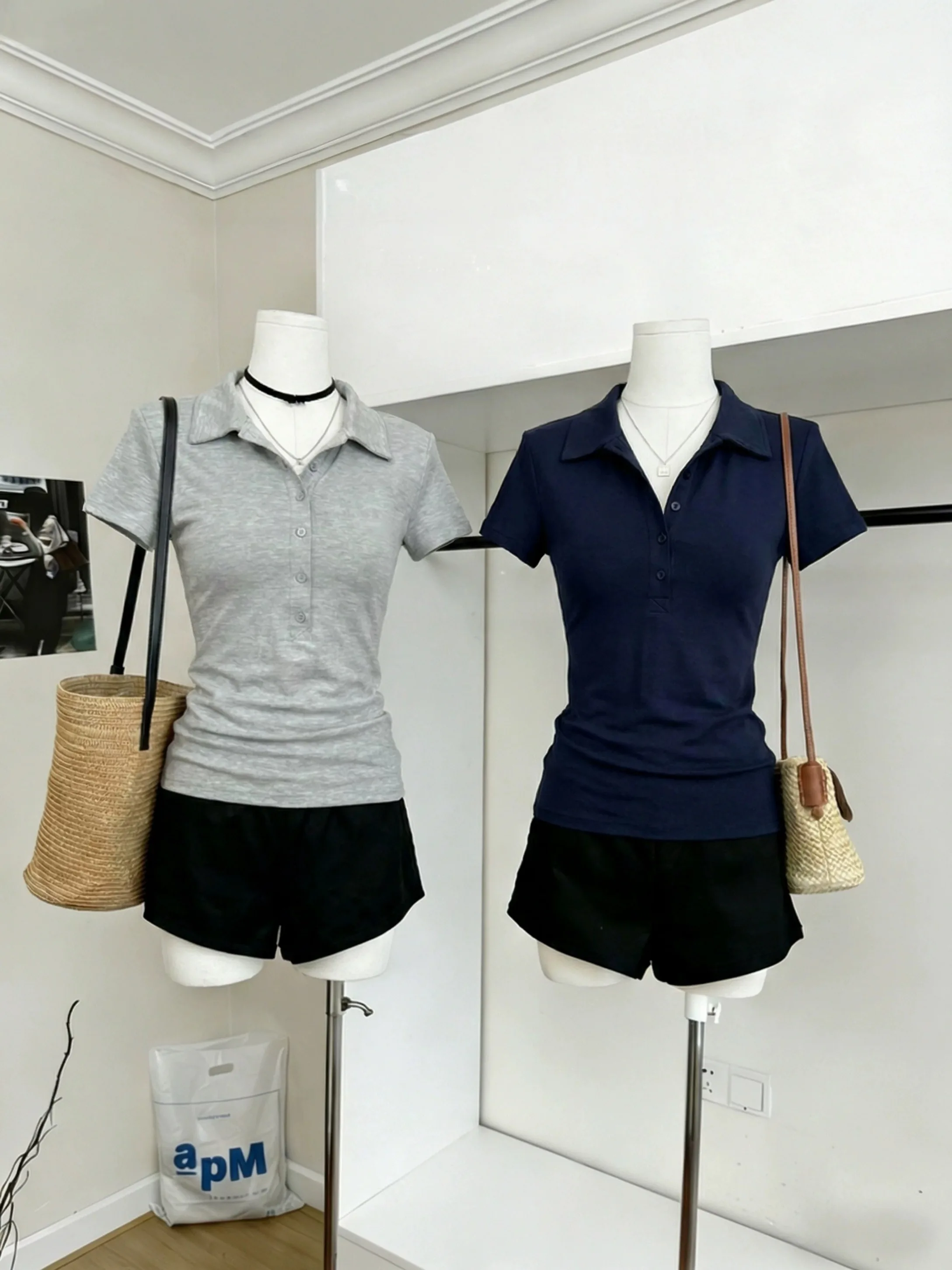 Slim Fit  Neck Short Sleeve T-Shirt 95 Cotton plus Size Women's Summer Top Shoulder Width Accurate Casual Wear