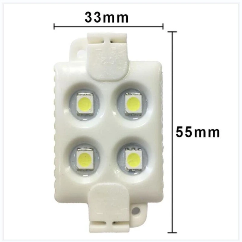 Imagem -05 - Módulo de Injeção Led 4leds 5050 Alto Brilho Branco 12v 1w Ip65 Antiestático Anti-fogo Escudo Abs Anti-uv ce Rohs