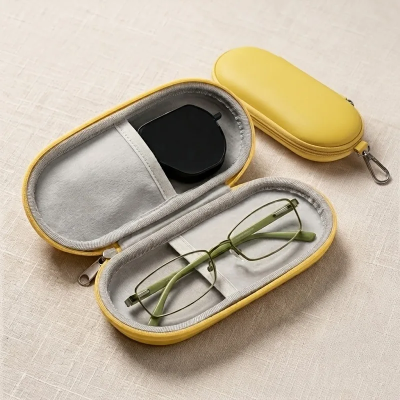 Double layer glasses case, portable pressure resistant and scratch resistant storage box, fashionable glasses protective cover