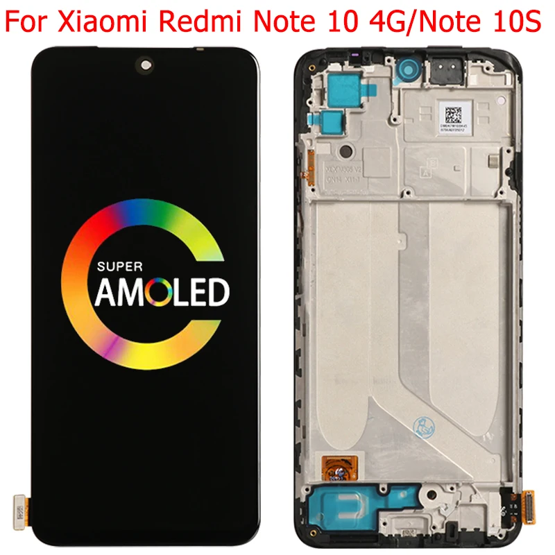 

Original for Xiaomi Redmi Note 10 4G LCD Display Touch Screen With Frame 6.43" Redmi Note 10s M2101K7AG M2101K7AI LCD Display