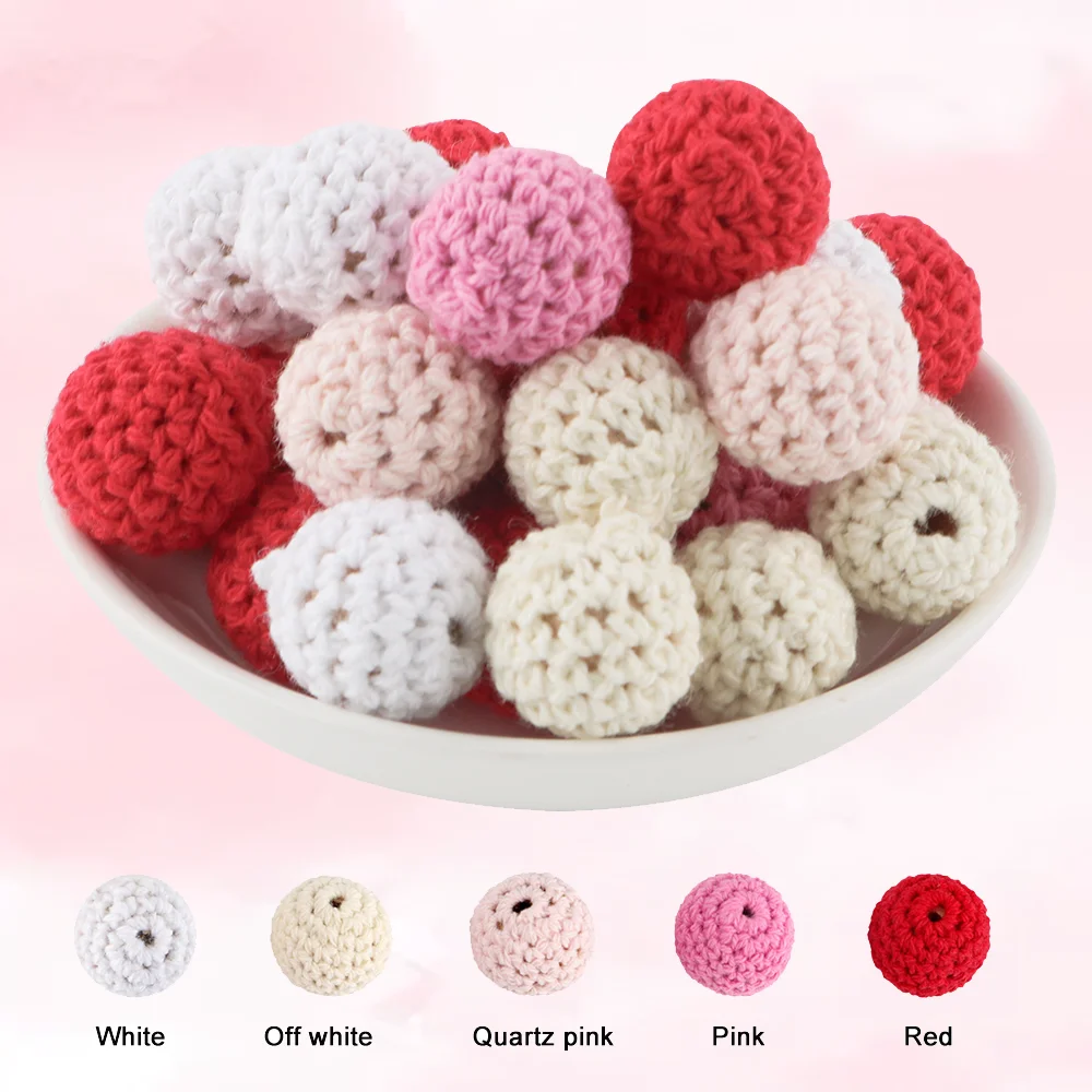 

100pcs 16mm Wooden Crochet Beads Oaganic Handmade For Jewelry Making DIY Pacifier Chain Necklace Bracelet Accessorie