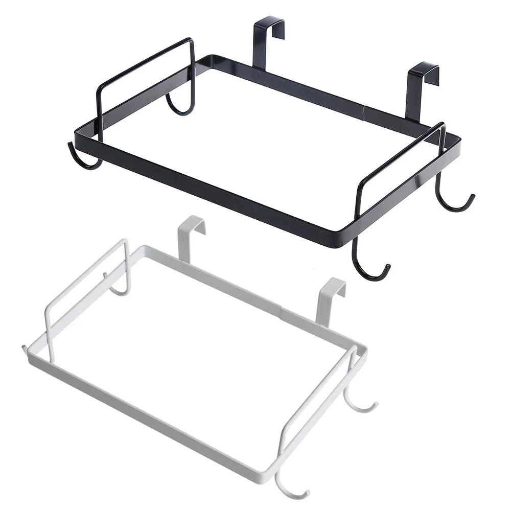 

2Pcs Trash Bag Holder Iron Hanging Rack for Kitchen Cabinet Door Garbage Storage Multifunctional Reusable Waste Bag Organizer