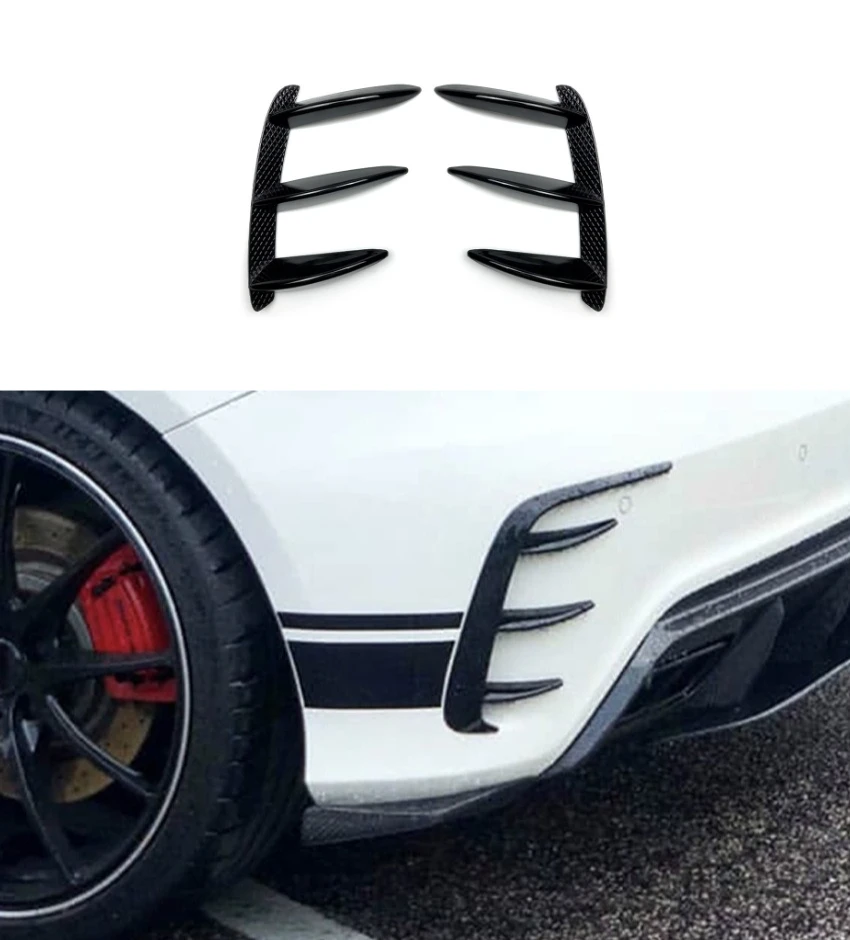 For Mercedes Benz A Class W176 A200 A260 2013-2018 Rear Bumper Canards Fangs Spoiler Trim Car Exterior Decoration Accessories