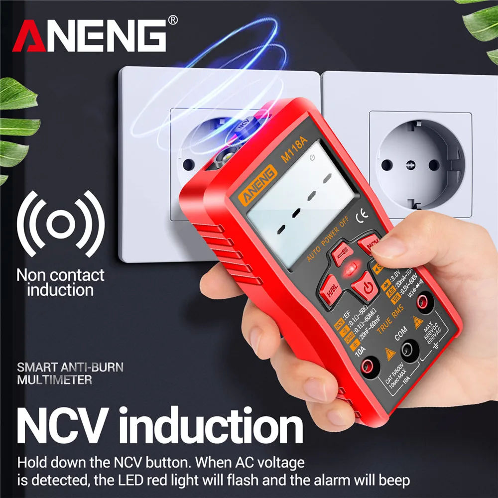 All-in-one Beginner Electrician Kit M118A Multimeter + A3010 NCV Test Pen Safe AC DC Voltage Current Household Circuit Repair