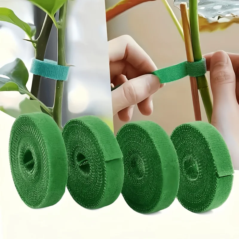 3 Rolls Reusable Green Flexible Plant Ties Vine Flower Support Binding Tape Home Outdoor Gardening Tool for Plant Lovers