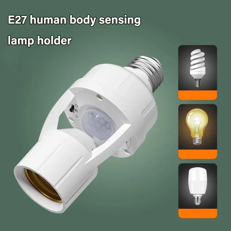 AC85-265V Motion Sensor Lamp Head Base E27 Switch Bulb Holder Socket Adapter Converter Human Induction Infrared Body Sensor