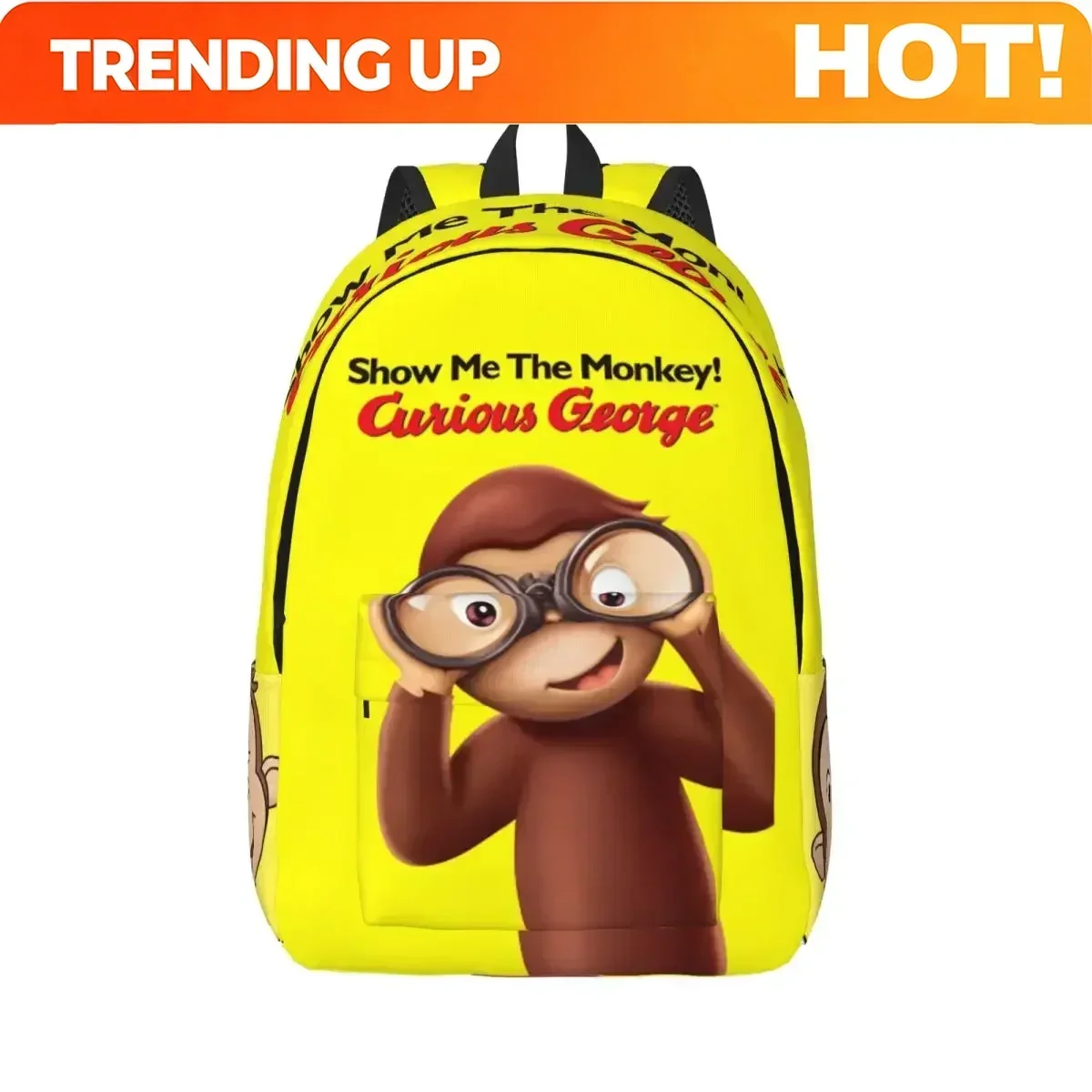 Custom Bag Curious George Monkey Cartoon Backpack For Men Women Casual Student Work Daypack TV Series Laptop Shoulder Bag Outdoo