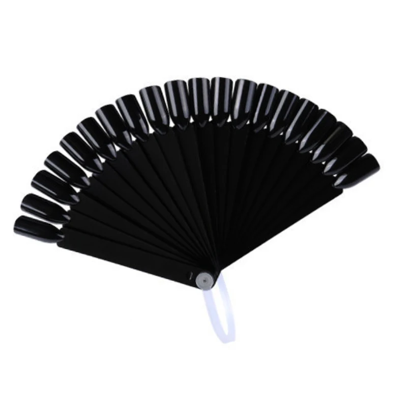 White Clear Black False Nail Tips Display Board Fan Shaped Polish Color Card Manicure Nail Art Practice Show Display Tools