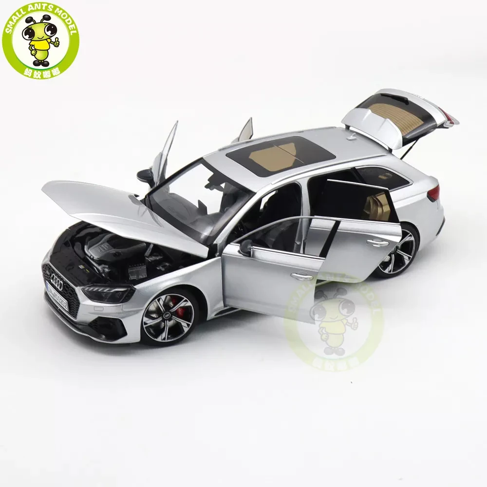 1/18 RS4 RS 4 Avant 2022 B9 Silver Kilo Works AUTOKOL Diecast Model Toy Car Gifts For Friends Father