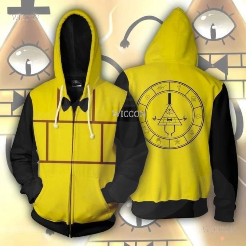 중력 코스프레 코스튬 후드 모자, 가을 쌍둥이 디퍼 마벨 같은 스타일 소나무 지퍼 코트, 야구 모자, 만화 파티 할로윈 탑