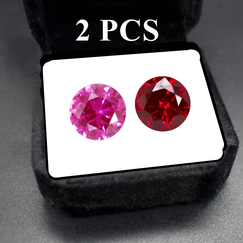 2 Stück Rubinrosa und Rot 15,0mm Rundschliff UV-Test bestanden Mohs-Härte Edelstein für Schmuckherstellung/Sammlung Edelstein – Detail 6