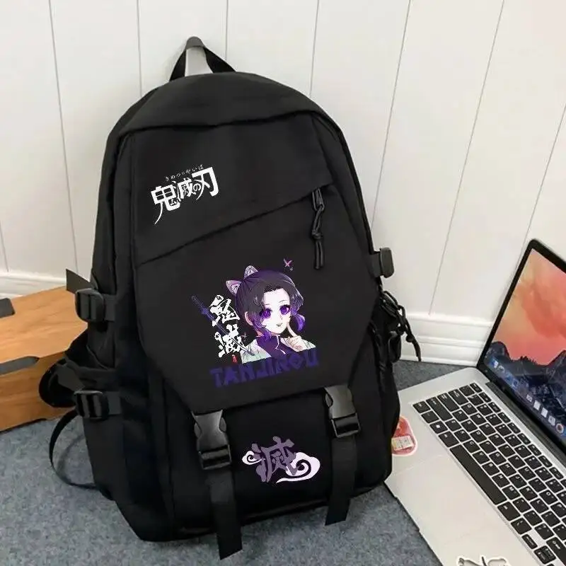أنيمي لعبة أسود أزرق أبيض شيطان القاتل كيميتسو نو يابا طالب المراهقين حقائب مدرسية حقائب الظهر
