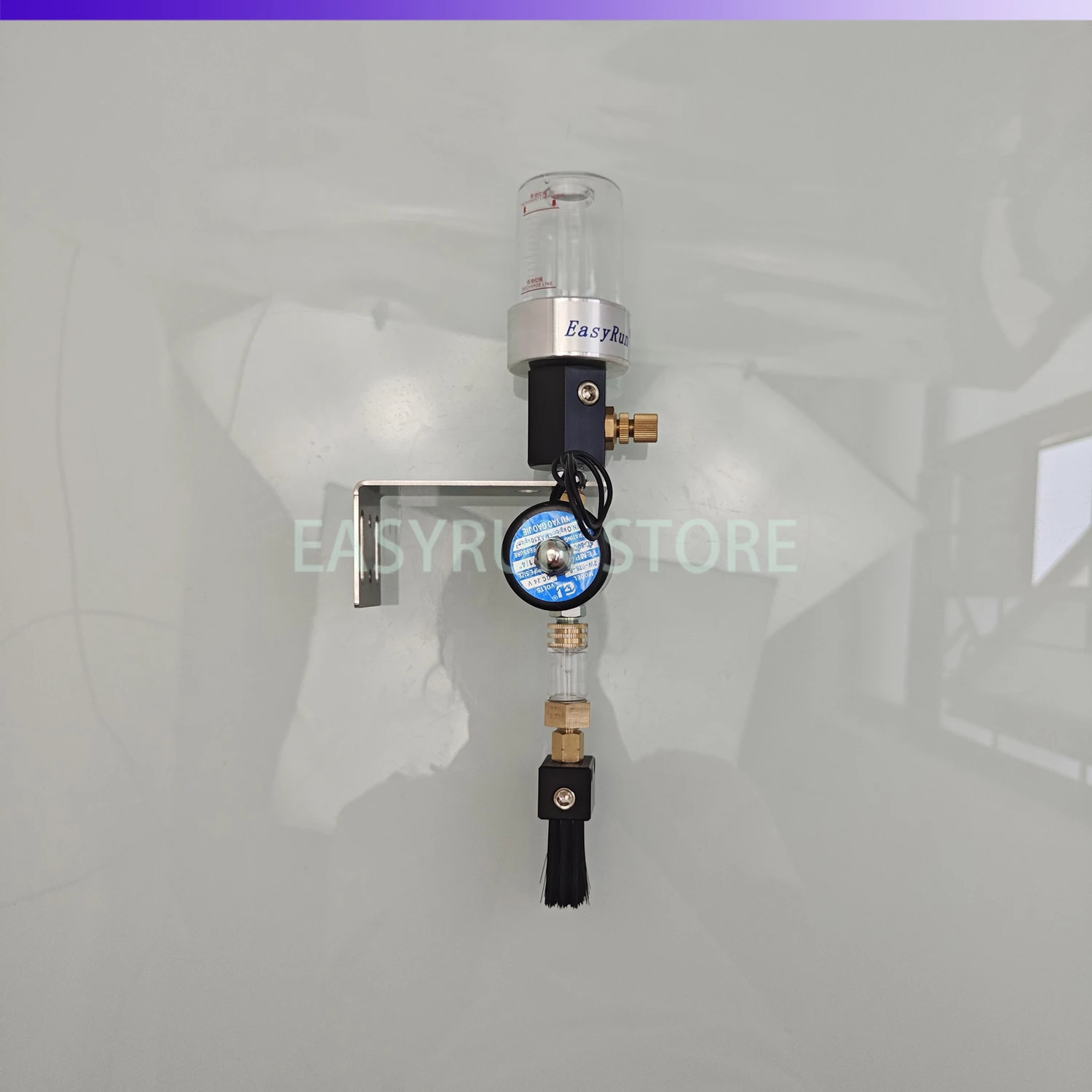 EASYRUN D60 Auto Lube Kit w/ Bracket Sight Glass 24V Solenoid Valve 30mm Brush for PLC Control