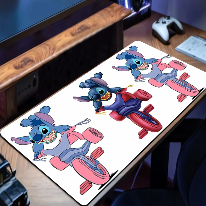 Mouse pad ponto grande borda branco anime computador gamer kawaii acessórios de jogos mousepad teclado tapete de mesa tapete de mesa