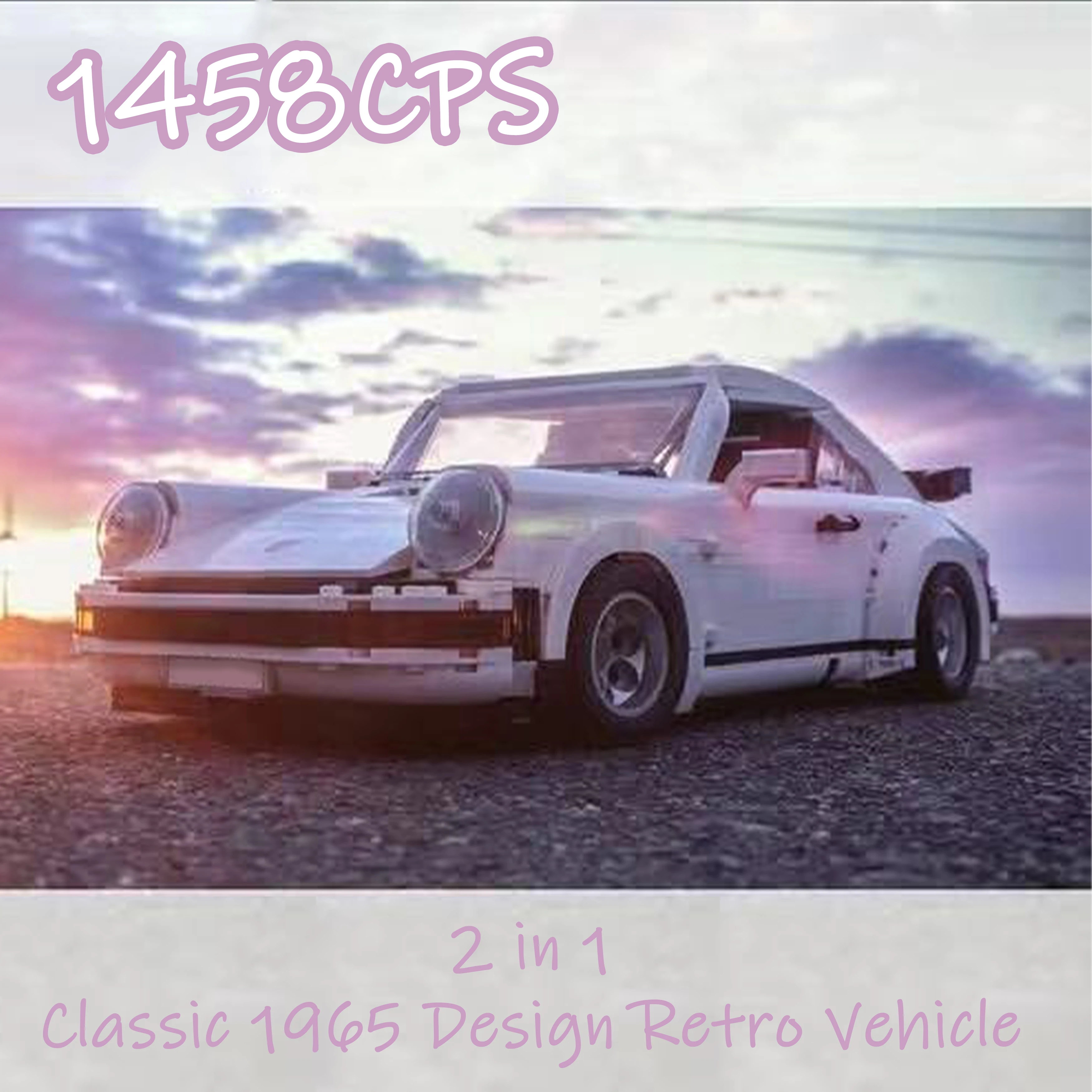 

White Vintage 1965 Creative Classic Vehicle Convertible 2in1 10295 Building Blocks Model Toy for Adults Display and Gift Co