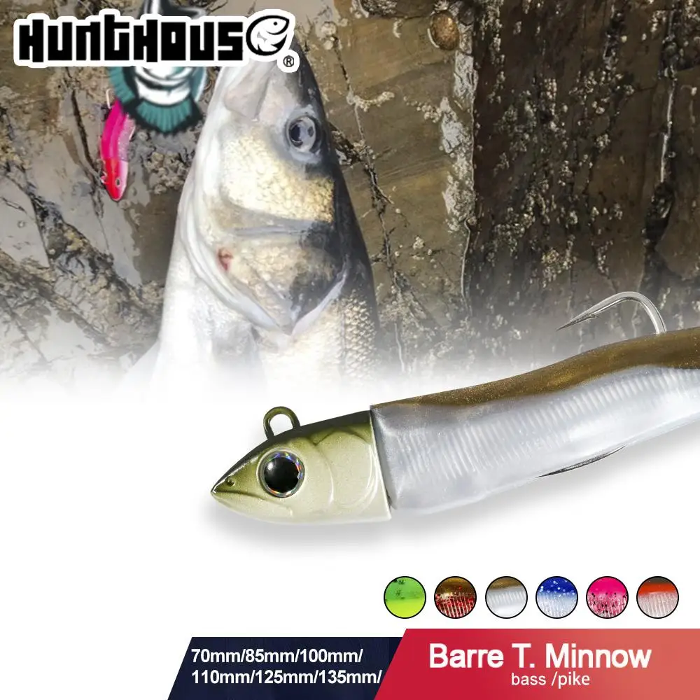 Hunthouse Barre T. Minnow 85mm 12g Silicone souple Leurre de pêche appât artificiel matériel de pêche pour bar brochet Leurre Souple LW216