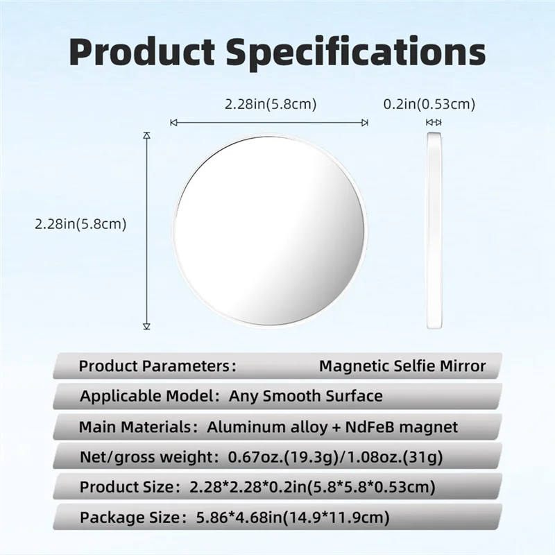 CEA مرآة مغناطيسية للهاتف الذكي، مرآة لصور السيلفي، مرآة تسجيل فيديو عاكسة عالية الوضوح لفيديو صور Magsafe