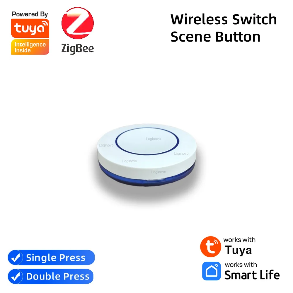 

Tuya ZigBee Button Scene Switch Controller Wireless One Key Button Scenario Smart Life Smart Home Automation Remote Control