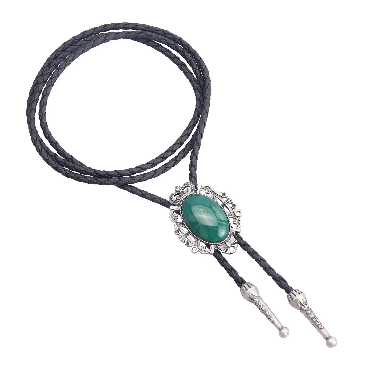 Retro Style Bolo Tie Oval Pendant Clothing Accessory for Graduation Wedding