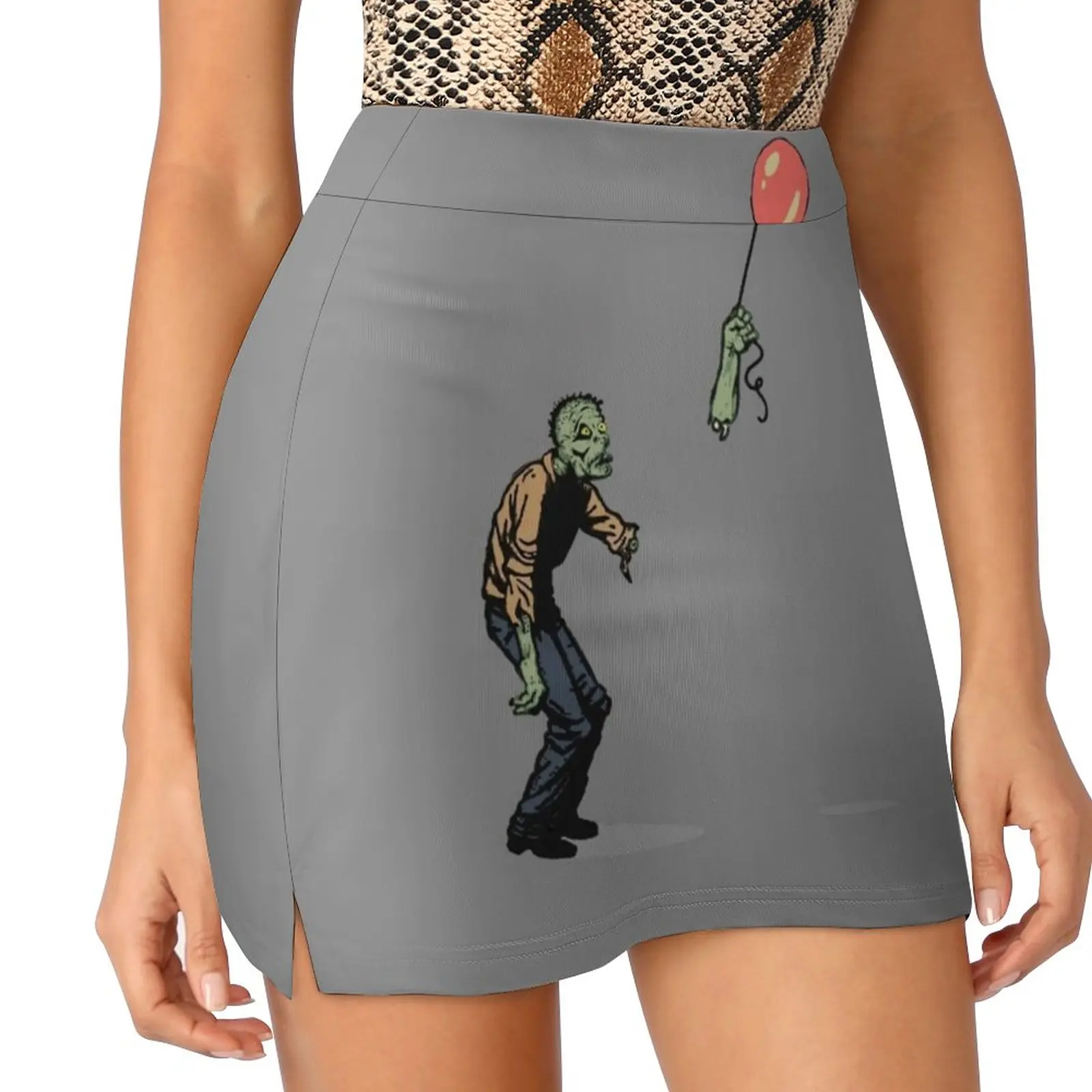 Zombie Women's skirt With Pocket Vintage Skirt Printing A Line Skirts Summer Clothes Plants Zombies Games Arcade Pop Zombie