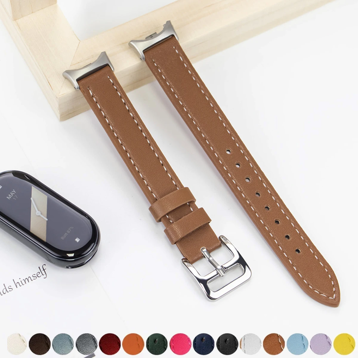 حزام من الجلد لسوار Mi 8 ، استبدال ساعة المعصم ، سوار سوار رياضي Miband NFC ، Pulseira