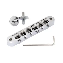 Musiclily Pro 10.4mm Roller Saddle ABR Tune-O-Matic Bridge with M4 Post for Les Paul Style Electric Guitar,Chrome