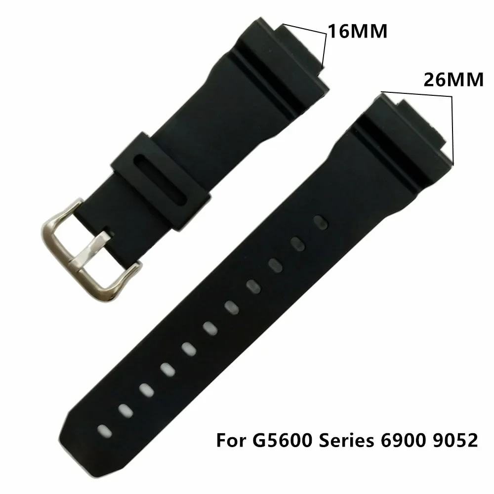 Watchband For G-shock GW-M5610 DW-6900 GW-M5600 DW-5600 G5700 Rubber Strap covex interface 16mm pu Watch band