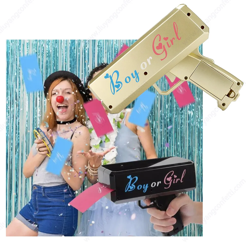 Gender Reveal Shooter Paper Playing Sprayer Boy Or Girl Revealing Shooter Toy