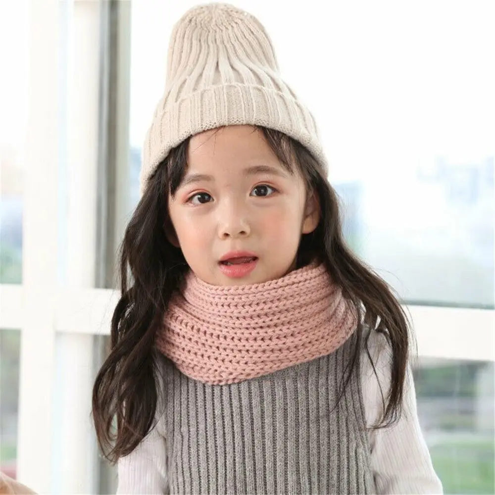 Fashion Warm Kids Scarf Thick Soft Neck Warmer Cute Outdoor Knitted Scarf Baby Boys Girls