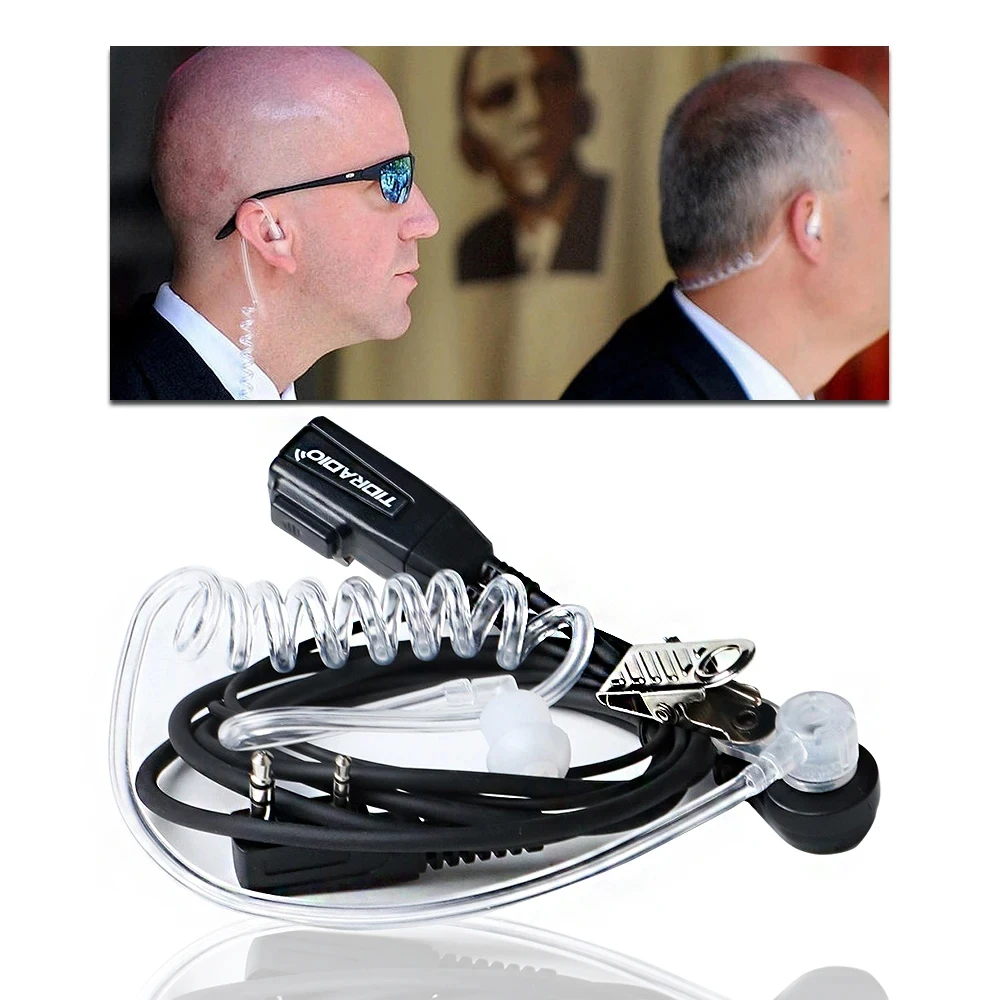 

TIDRADIO Air Tube Headphone with Clear Acoustic Coil Tube Earbud for Two-Way Radios Transceivers and Radio Accessories