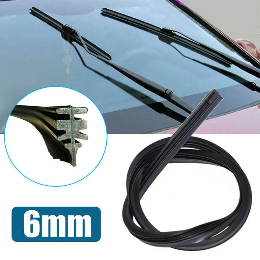 

1PC Car 6mm Frameless Windshield Wiper Blade Refill Replacement Strip Car Rubber Universal Auto Accessories Wiper Accessories