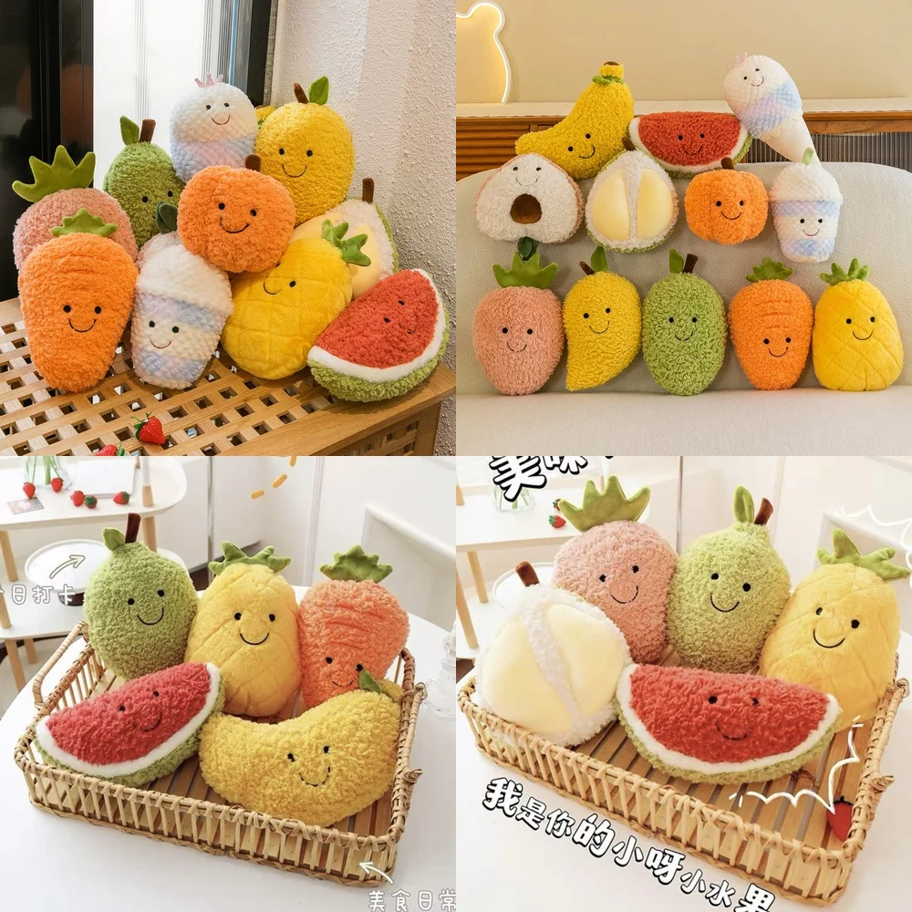 

Мягкая игрушка для животных и детей: милая фруктовая подушка-игрушка, игрушка для бросания на свадьбу, декоративная кукла-овощ или фрукт, 8 дюймов, мягкая