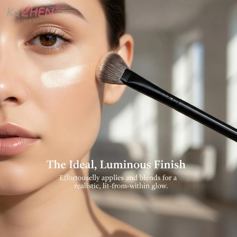 1pcs Double-Headed Ultra Soft Flat Highlighting Brush Seamless Mixing Nose Shadow Brush No Shedding Makeup Brush For General Use
