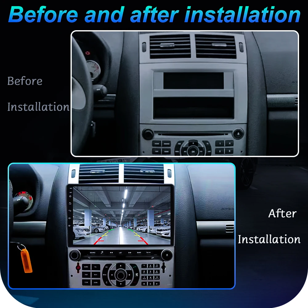 Carplay Android Navigation GPS For Peugeot 407 1 2004 - 2011 Car Radio Video Multimedia Player Head Unit Stereo Wifi No 2Din DVD