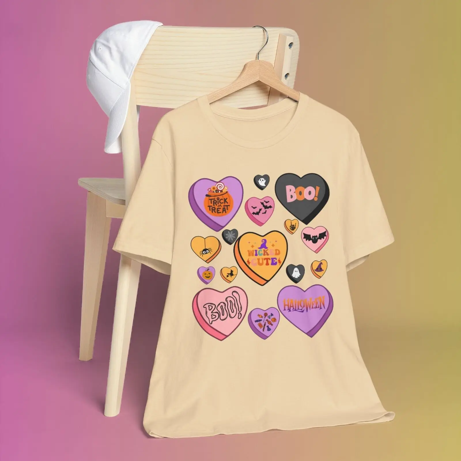 Candy Hearts Halloween Shirt, Retro Halloween Shirt, Spooky Vibes Shirt,Gift Tee