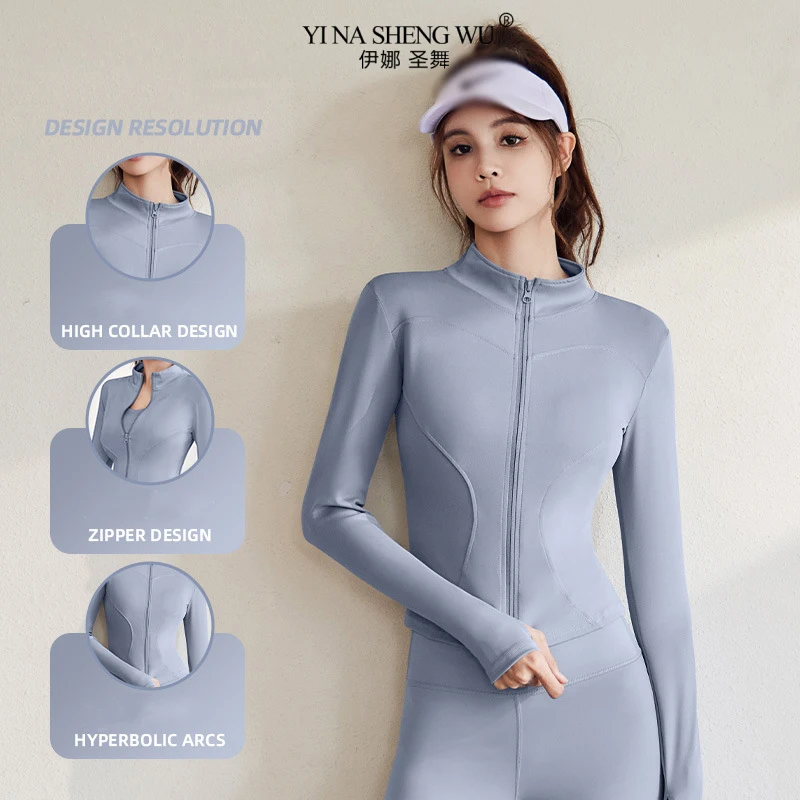 Women's Slim Fit Lightweight Jackets Women's Full Zip-up Yoga Sports Running Jacket with Thumb Holes for Workout Long Sleeve