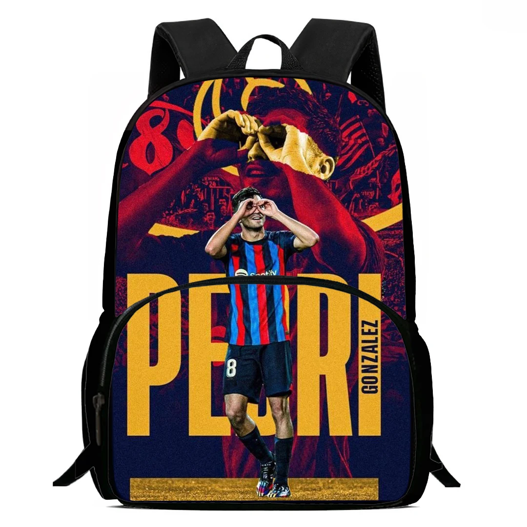 Kids' Cartoon Schoolbags P-Pedri Printed Child Backpack,Large Capacity Bookbags for Teen Students,Bags for Boys Girlp