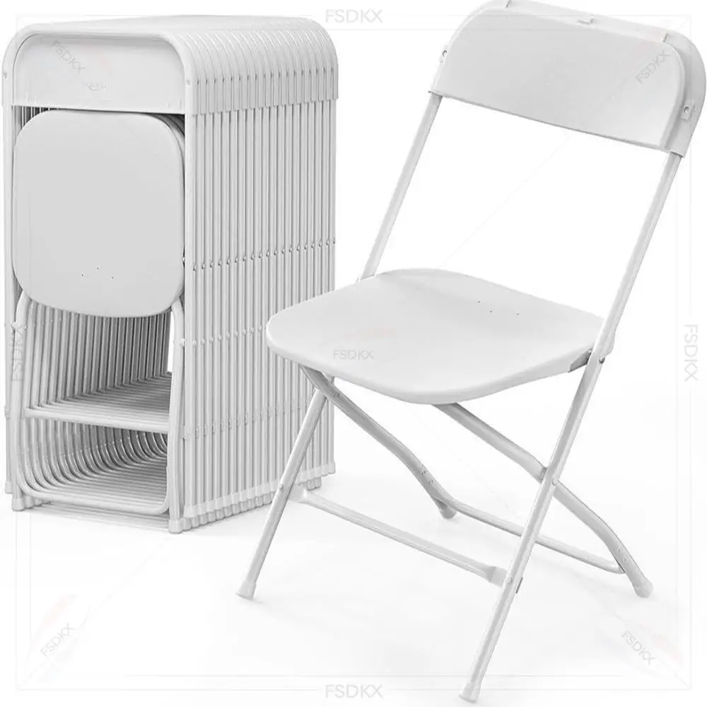

Top Quality Wholesale Portable Foldable Chair Wedding Event Plastic Wimbledon Chairs White Resin Folding Chair for Events Garden